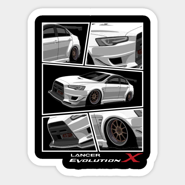 Mitsubishi Lancer EVO X, JDM Car Lancer Evo X Sticker TeePublic
